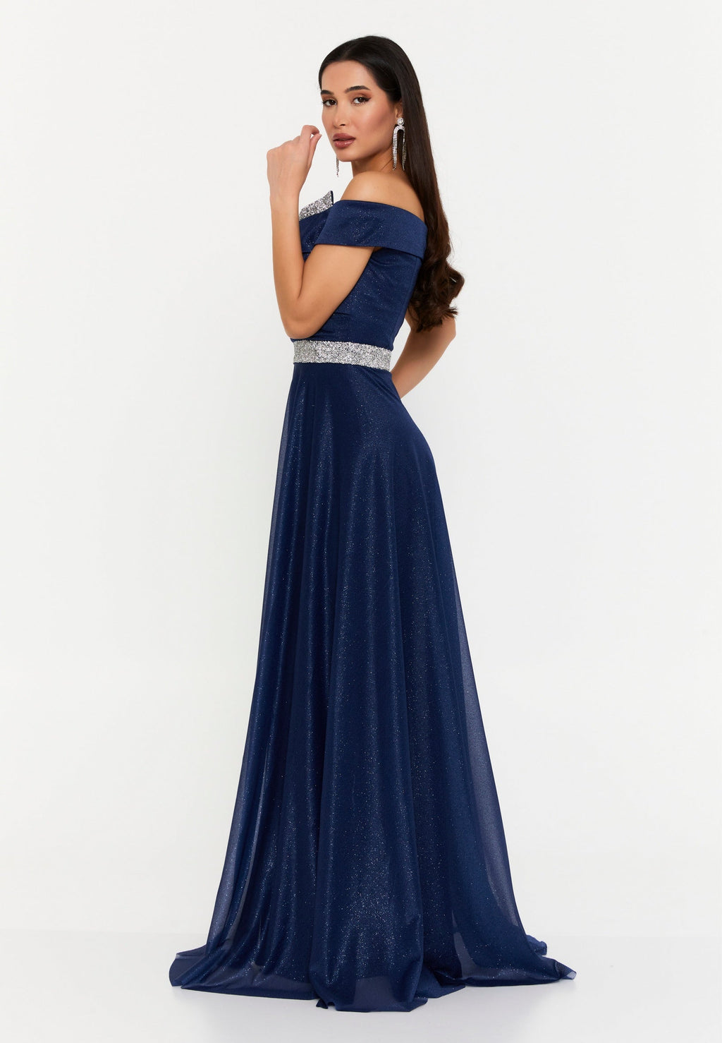 Rochie eleganta cu paiete bluemarin