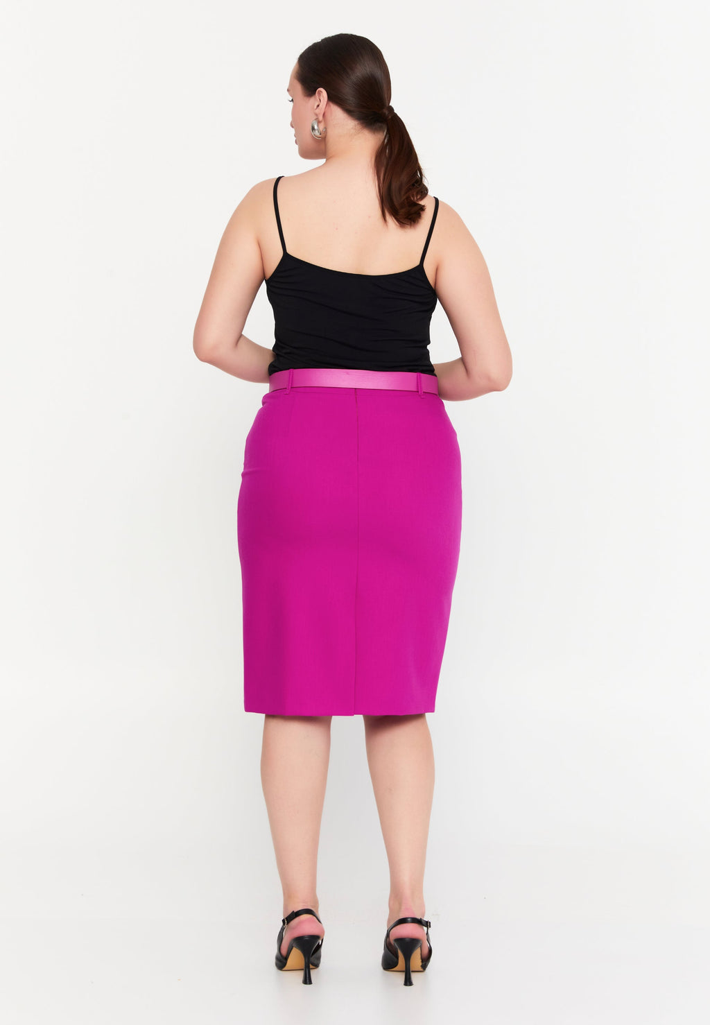 Fusta midi Fuchsia Amora