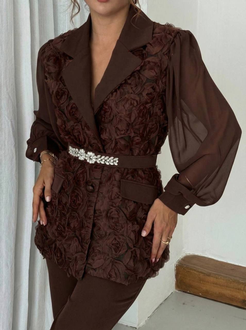 Compleu elegant de dama maro Penelope