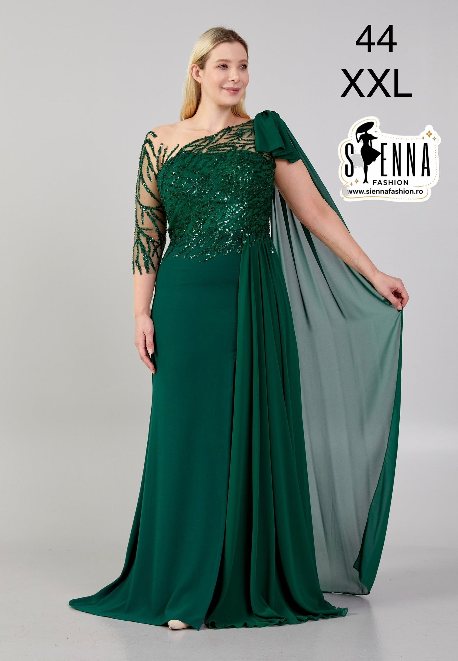Rochie Unica verde Smarald Sandra