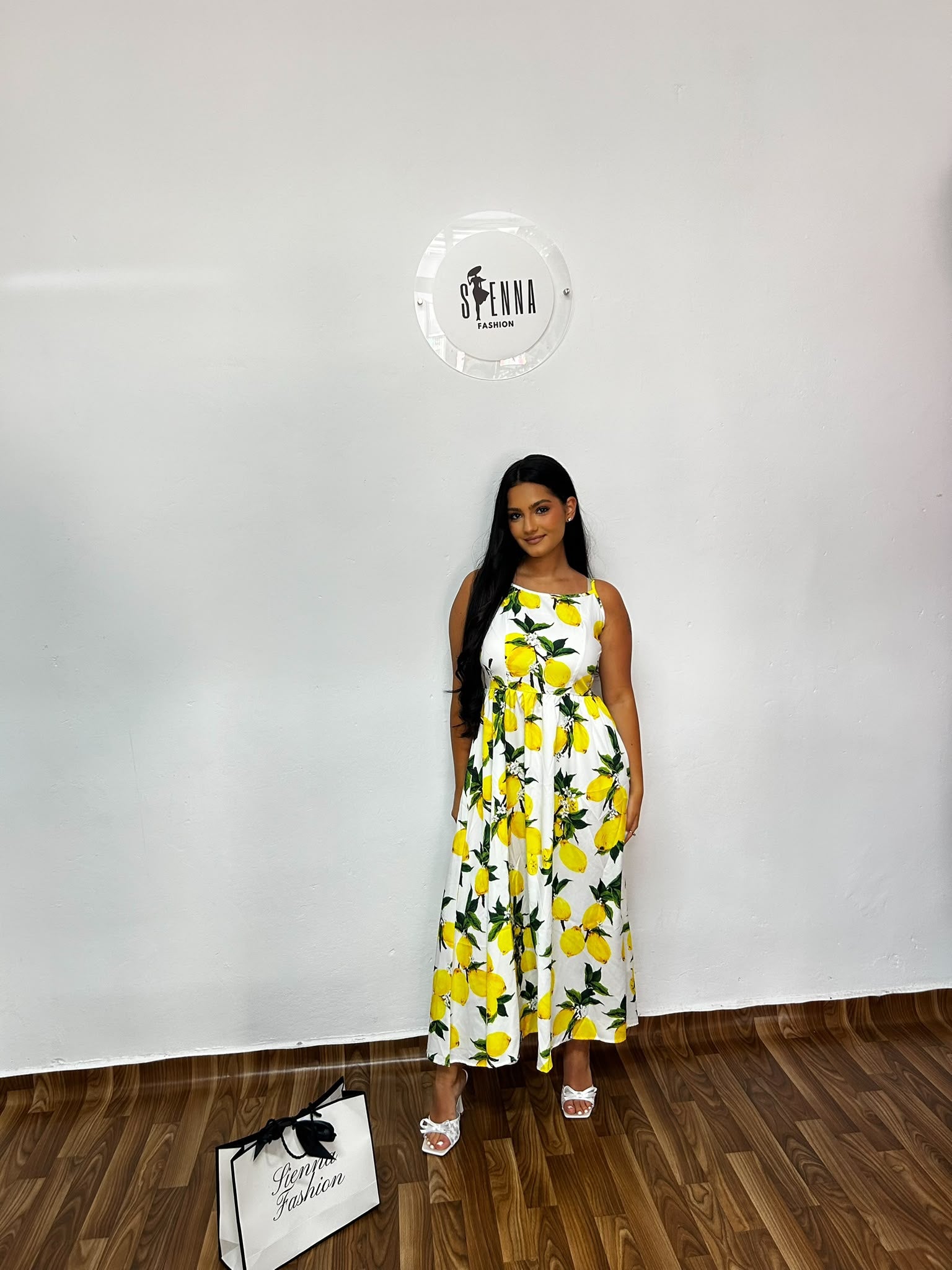 Rochie de zi imprimeu lămâi