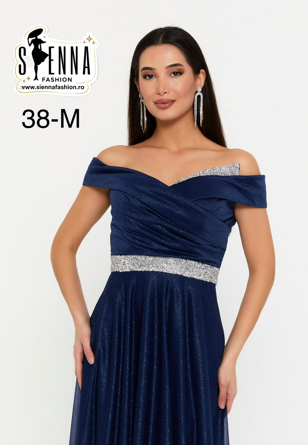 Rochie eleganta cu paiete bluemarin