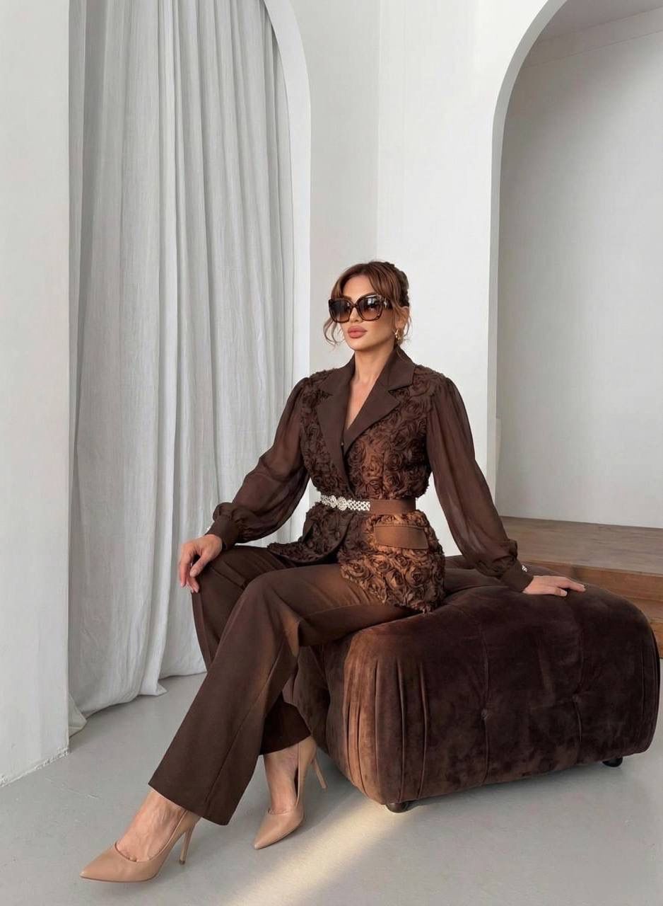 Compleu elegant de dama maro Penelope