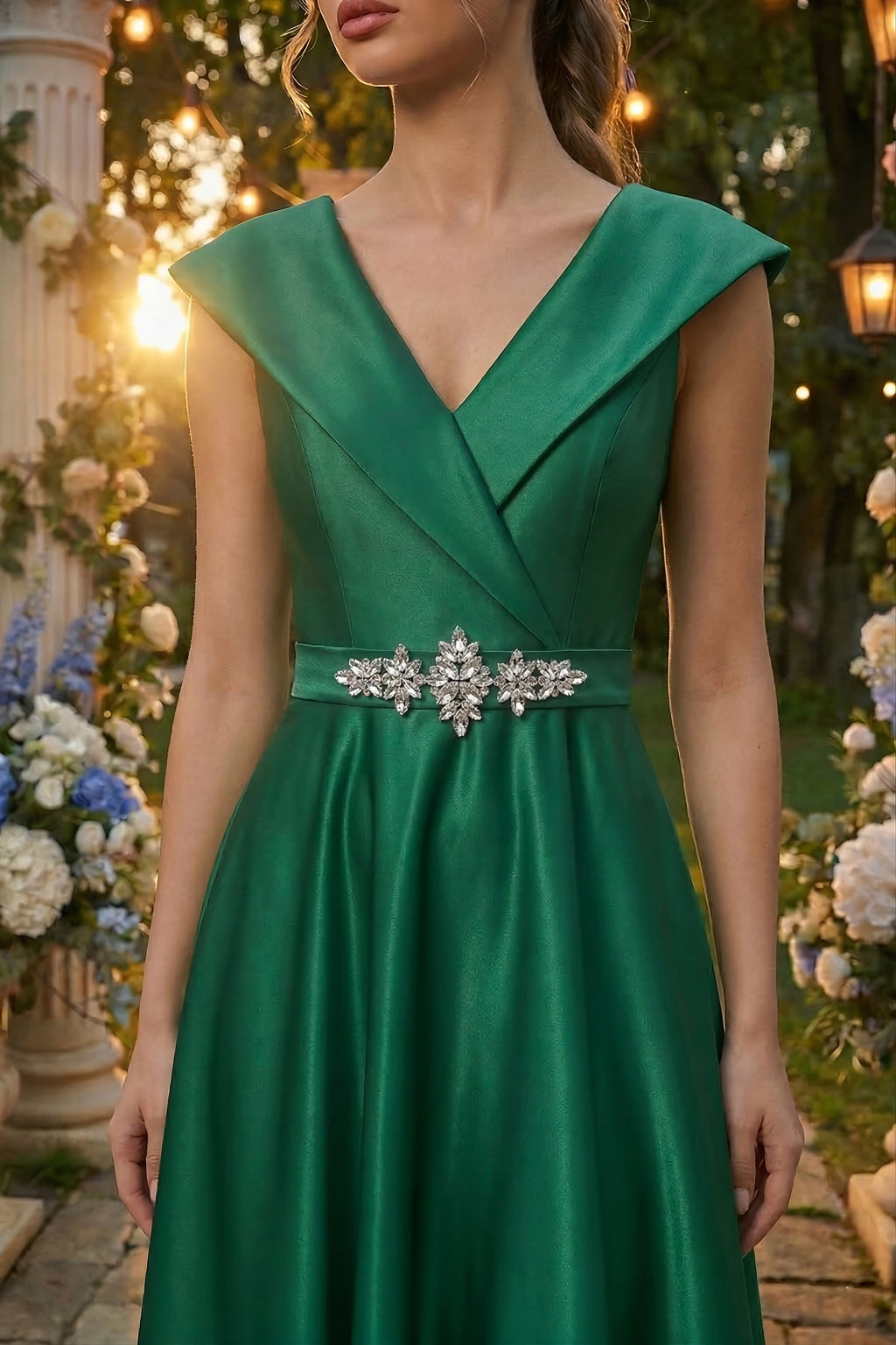 Rochie eleganta verde smarald Frida
