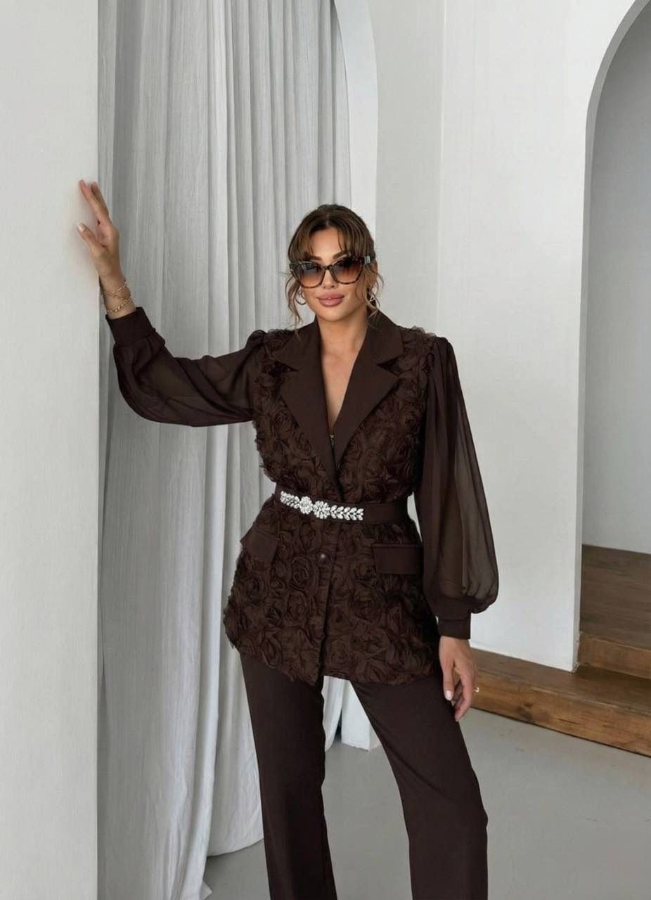 Compleu elegant de dama maro Penelope