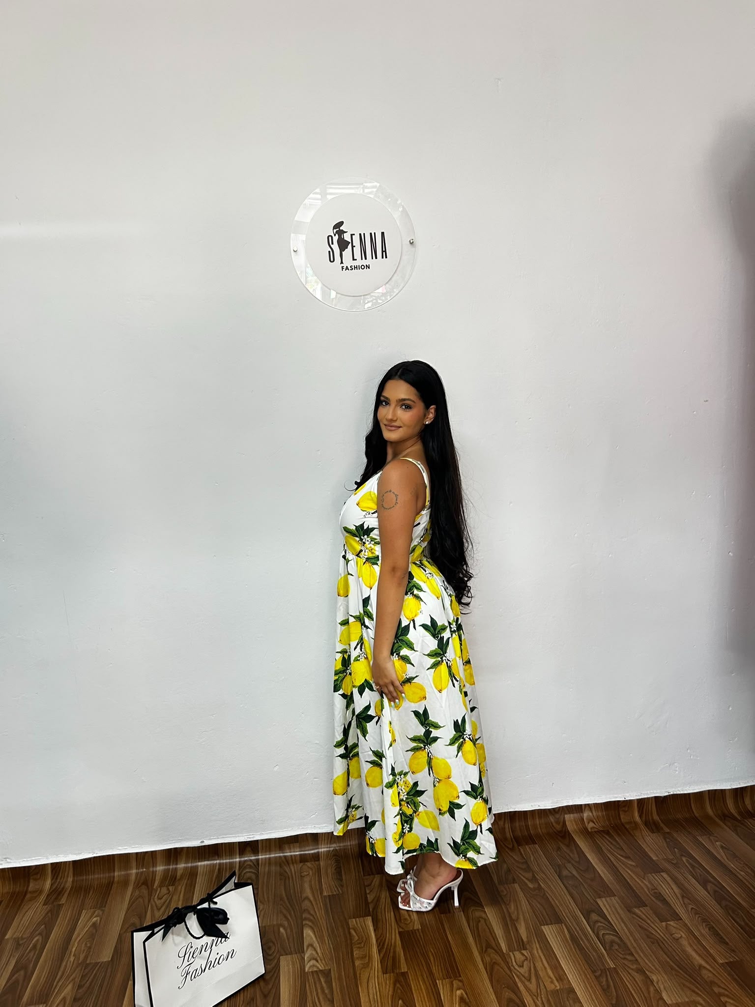 Rochie de zi imprimeu lămâi