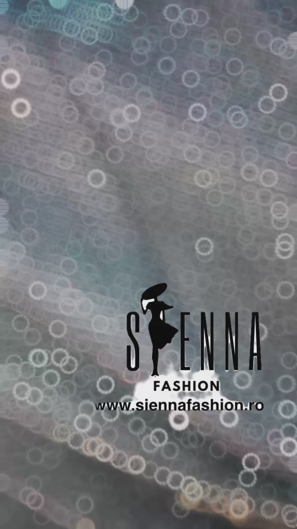 Rochie midi cu mâneci transparente si detalii fin argintii