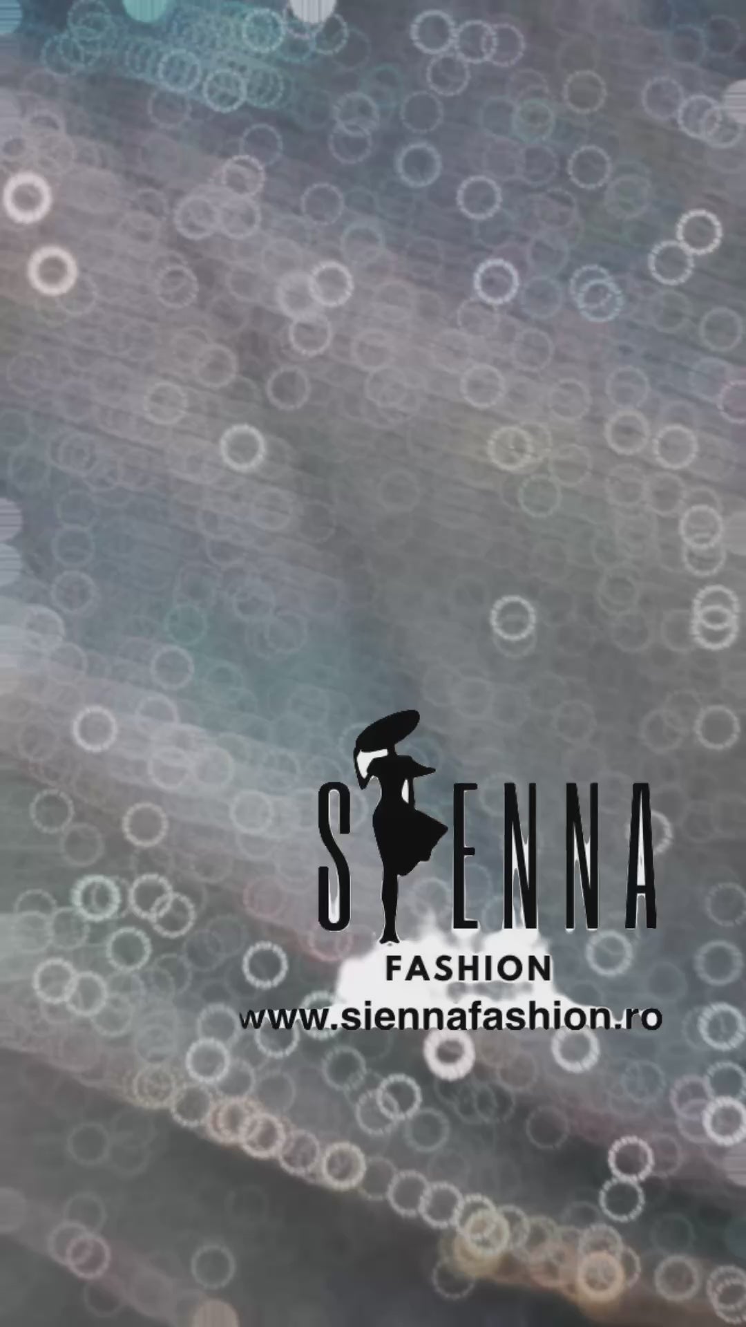 Rochie midi cu mâneci transparente si detalii fin argintii