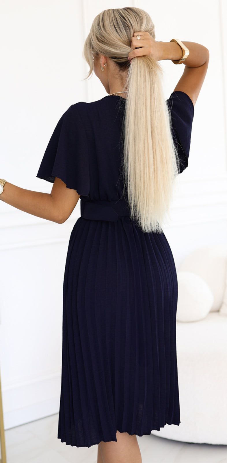 Rochie cu curea Maya blue