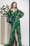 Rochie eleganta verde cu mâneci Molly