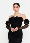 Rochie tip bijuterie cu flori 3D Nessa